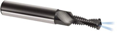 Guhring - 1/4-28 UNF, 0.2165" Cutting Diam, 2 Flute, Solid Carbide Helical Flute Thread Mill - Internal Thread, 1/2" LOC, 62mm OAL, 8mm Shank Diam - Caliber Tooling