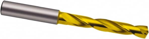 Guhring - 20mm 140° Solid Carbide Jobber Drill - TiN Finish, Right Hand Cut, Spiral Flute, 153mm OAL, SF Point - Caliber Tooling