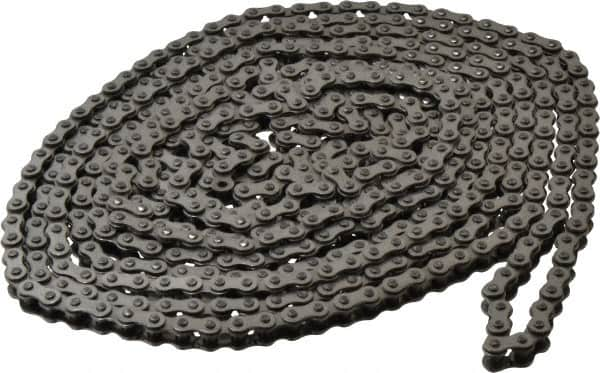 Browning - 1/4" Pitch, ANSI 25, Single Strand Roller Chain - Chain No. 25SS, 10 Ft. Long, 0.13" Roller Diam, 1/8" Roller Width - Caliber Tooling