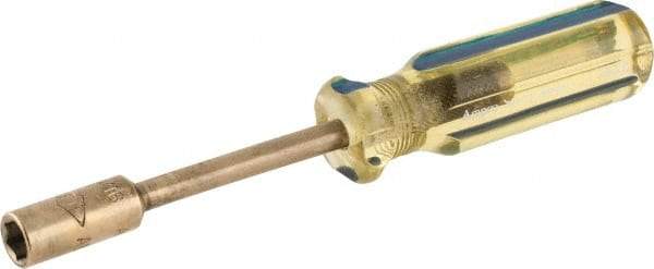 Ampco - 5/16" Solid Shaft Nonsparking Nutdriver - Ergonomic Handle, 6-7/8" OAL - Caliber Tooling