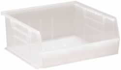 Quantum Storage - 50 Lb. Load Capacity, 10-7/8" Deep, Clear Polypropylene Hopper Stacking Bin - 5" High x 11" Wide x 10-7/8" Long - Caliber Tooling