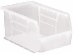 Quantum Storage - 20 Lb. Load Capacity, 9-1/4" Deep, Clear Polypropylene Hopper Stacking Bin - 5" High x 6" Wide x 9-1/4" Long - Caliber Tooling