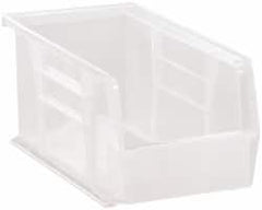 Quantum Storage - 30 Lb. Load Capacity, 10-7/8" Deep, Clear Polypropylene Hopper Stacking Bin - 5" High x 5-1/2" Wide x 10-7/8" Long - Caliber Tooling