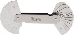 Starrett - 1 (20 Leaves) Piece, 0.02 to 0.4 Inch Radius, Radius Gage Set - Caliber Tooling