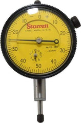 Starrett - 10mm Range, 0-50-0 Dial Reading, 0.01mm Graduation Dial Drop Indicator - 2-1/4" Dial, 1mm Range per Revolution - Caliber Tooling