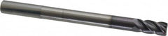 Accupro - 1/2", 1" LOC, 1/2" Shank Diam, 6" OAL, 4 Flute, Solid Carbide Square End Mill - Single End, AlTiN Finish, Spiral Flute, 40° Helix, Centercutting, Right Hand Cut, Right Hand Flute - Caliber Tooling