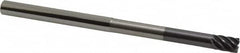 Accupro - 3/8", 7 Flute, Single End, Solid Carbide, 0.02" Corner Radius End Mill - 6" OAL, 38° Helix, Right Hand Flute, 1/2" LOC, Right Hand Cut, 3-1/8" Extended Reach - Caliber Tooling