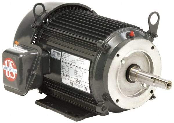 US Motors - 1/3 hp, TEFC Enclosure, No Thermal Protection, 3,500 RPM, 208-230/460 Volt, 60 Hz, Three Phase Standard Efficient Motor - Size 56 Frame, C-Face Mount, 1 Speed, Ball Bearings, 1.5-1.4/0.7 Full Load Amps, F Class Insulation, Reversible - Caliber Tooling