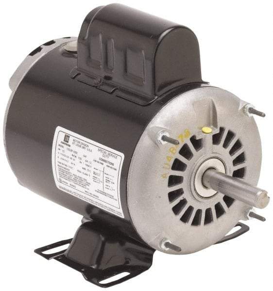 US Motors - 5 hp, ODP Enclosure, No Thermal Protection, 1,740 RPM, 230 Volt, 60 Hz, Single Phase Permanent Split Capacitor (PSC) Motor - Size 215 Frame, Rigid Mount, 1 Speed, Ball Bearings, 22 Full Load Amps, F Class Insulation - Caliber Tooling