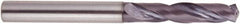 National Twist Drill - 3.6mm 140° Solid Carbide Jobber Drill - AlTiN Finish, Right Hand Cut, Spiral Flute, Straight Shank, 62mm OAL - Caliber Tooling