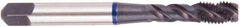 Regal Cutting Tools - M12x1.25 Metric Fine 3 Flute Bottoming Spiral Flute Tap - Vanadium High Speed Steel, Oxide Finish, Right Hand Flute, Right Hand Thread, D5, Series Triple Crown - Exact Industrial Supply