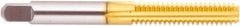 Regal Cutting Tools - 9/16-12 UNC 3B 4 Flute TiN Finish High Speed Steel Straight Flute Standard Hand Tap - Bottoming, Right Hand Thread, 3-19/32" OAL, 1-21/32" Thread Length, H3 Limit, Oversize - Exact Industrial Supply