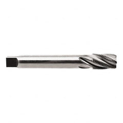 Regal Cutting Tools - 1/8-27 NPTF, 4 Flutes, Taper Chamfer, Bright Finish, High Speed Steel, Spiral Flute Pipe Tap - Right Hand Flute, 5/16" Shank Diam, 5/8" Thread Length, 3/8" Square Size, - Exact Industrial Supply