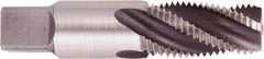 Regal Cutting Tools - 1/8-27 NPTF, 4 Flutes, Taper Chamfer, Bright Finish, High Speed Steel, Spiral Flute Pipe Tap - Right Hand Flute, 7/16" Shank Diam, 3/4" Thread Length, 0.3120" Projection, 3/8" Square Size, - Caliber Tooling