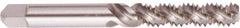 Regal Cutting Tools - 7/16-20 UNF, 3 Flute, 50° Helix, Bottoming Chamfer, Bright Finish, High Speed Steel Spiral Flute STI Tap - Right Hand Flute, 3-5/32" OAL, 1-7/16" Thread Length, 3B Class of Fit - Exact Industrial Supply