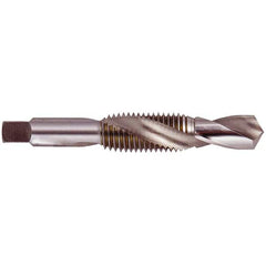 Regal Cutting Tools - 1/16-27 NPTF, 2-13/16" OAL, 0.242" Drill Diam x 11/16" Drill Length, Combination Drill & Tap - 4 Flutes, 11/16" Thread Length, High Speed Steel, Bright Finish - Caliber Tooling