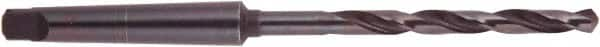 National Twist Drill - 1-13/16", 5MT 118° Point High Speed Steel Taper Shank Drill Bit - Oxide Finish, 10-1/8" Flute Length, 17-1/8" OAL, Spiral Flute, Series 200 - Caliber Tooling