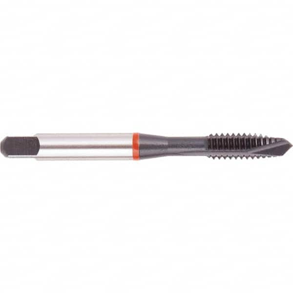 Regal Cutting Tools - M12x1.75 Metric, 3 Flute, Oxide Finish, High Speed Steel Spiral Point Tap - Plug Chamfer, Right Hand Thread, 3-3/8" OAL, 0.984" Thread Length, 0.367" Shank Diam, 6H Class of Fit, Series Triple Crown - Exact Industrial Supply