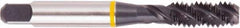 Regal Cutting Tools - M12x1.75 Metric Coarse 3 Flute 6H Bottoming Spiral Flute Tap - High Speed Steel, Oxide Finish, Right Hand Flute, Right Hand Thread, D6, Series Triple Crown - Exact Industrial Supply