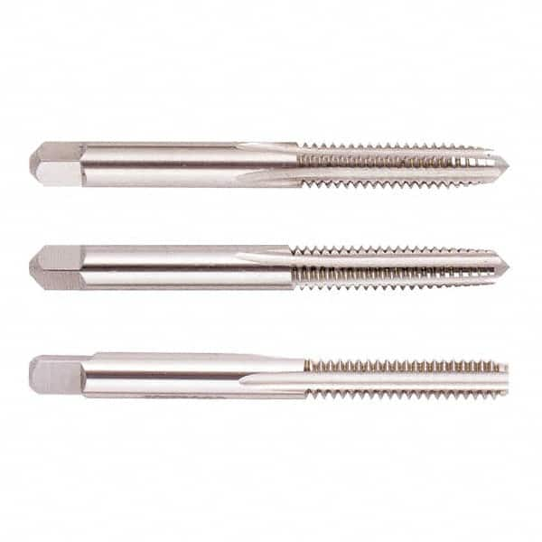 Regal Cutting Tools - #1-72 UNF, 2 Flute, Bottoming, Plug & Taper, Uncoated, Uncoated Finish, High Speed Steel Tap Set - 1-11/16" OAL, 3/8" Thread Length, 2B Class of Fit - Caliber Tooling