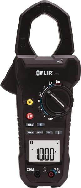 FLIR - CM78, CAT IV, Digital True RMS Clamp Meter with 1.7" Clamp On Jaws - 1000 VAC/VDC, 1000 AC/DC Amps, Measures Voltage, Capacitance, Current, Frequency, Resistance, Temperature - Caliber Tooling