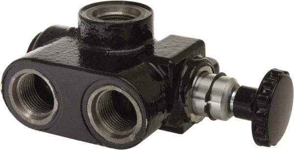 Parker - 20 GPM 5/8 Inlet Cast Iron Hydraulic Control Valve - 7/8-14 Thread, 3,000 psi, 3.31" Wide x 5.79" Long - Caliber Tooling