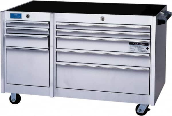 CDI - 9 Drawer Steel/Aluminum/Stainless Steel Tool Roller Cabinet - 45" Wide x 33" High x 24" Deep, Ball Bearing Drawer Slides - Caliber Tooling