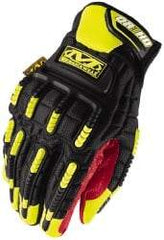 Mechanix Wear - Size XL (11) Synthetic Leather/Spandex/Lycra/TPR General Protection Work Gloves - For Mechanic's & Lifting, Uncoated, Hook & Loop Cuff, Full Fingered, Yellow, Paired - Caliber Tooling