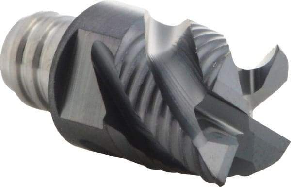 Iscar - MM ERS Grade IC908 Carbide End Milling Tip Insert - TiAlN Finish, 4 Flutes, 12.7mm Cutting Diam, 9.5mm Depth of Cut, 16.5mm Extension, 45° Helix - Caliber Tooling