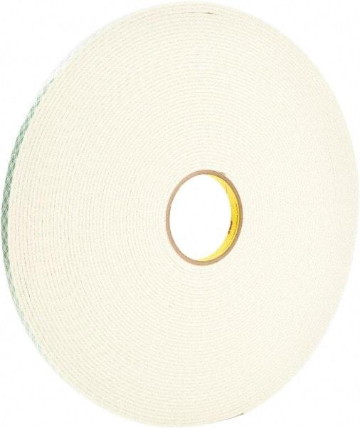 3M - 1/2" x 36 Yd Acrylic Adhesive Double Sided Tape - 125 mil Thick, Off-White, Foam Liner - Caliber Tooling