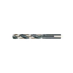 Mechanics Drill Bit: 13/32″ Dia, 135 ™, High Speed Steel, Flat Shank, Split Point Black Finish, 4.38″ OAL, RH Cut, Series 1875R