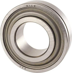 Nice - 1" Bore Diam, 2" OD, Double Seal Precision Ground Radial Ball Bearing - 5/8" Wide, 1 Row, Round Bore, 1,350 Lb Static Capacity, 2,970 Lb Dynamic Capacity - Caliber Tooling