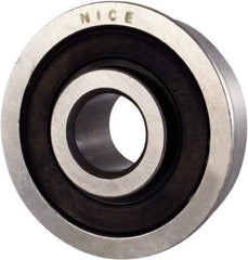 Nice - 5/16" Bore Diam, 7/8" OD, Double Seal Semi Ground Extra Light Radial Ball Bearing - 11/32" Wide, With Flange, 1 Row, Round Bore, 255 Lb Static Capacity, 325 Lb Dynamic Capacity - Caliber Tooling