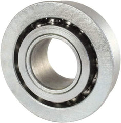 Nice - 3/4" Bore Diam, 1-3/4" OD, Open Unground Full Complement Radial Ball Bearing - 5/8" Wide, With Flange, 1 Row, Round Bore, 1,550 Lb Dynamic Capacity - Caliber Tooling