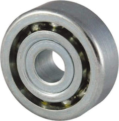 Nice - 5/16" Bore Diam, 1-9/32" OD, Open Unground Full Complement Radial Ball Bearing - 5/16" Wide, 1 Row, Round Bore, 788 Lb Dynamic Capacity - Caliber Tooling