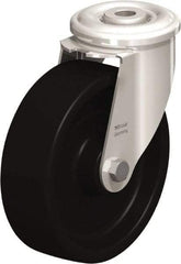 Blickle - 5" Diam x 1-37/64" Wide x 5-29/32" OAH Hollow Kingpin Mount Swivel Caster - Heat-Resistant Phenolic Resin, 330 Lb Capacity, Plain Bore Bearing, Hollow Kingpin Stem - Caliber Tooling