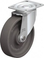 Blickle - 8" Diam x 2" Wide x 9-1/4" OAH Top Plate Mount Swivel Caster - Heat-Resistant Nylon, 770 Lb Capacity, Ball Bearing, 5-1/2 x 4-3/8" Plate - Caliber Tooling