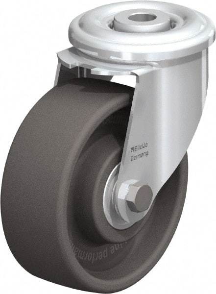 Blickle - 4" Diam x 1-1/2" Wide x 4-59/64" OAH Hollow Kingpin Mount Swivel Caster - Heat-Resistant Nylon, 330 Lb Capacity, Ball Bearing, Hollow Kingpin Stem - Caliber Tooling