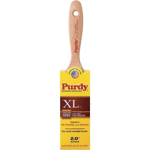 Purdy - 2" Flat Synthetic Trim Brush - 2-11/16" Bristle Length, 2-11/16" Wood Beavertail Handle - Caliber Tooling