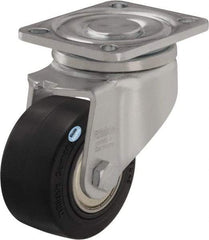 Blickle - 3" Diam x 1-29/64" Wide x 4-23/32" OAH Top Plate Mount Swivel Caster - Impact-Resistant Nylon, 770 Lb Capacity, Ball Bearing, 3-15/16 x 3-3/8" Plate - Caliber Tooling