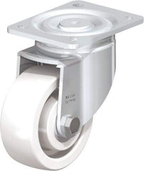 Blickle - 5" Diam x 1-31/32" Wide x 6-11/16" OAH Top Plate Mount Swivel Caster - Impact-Resistant Nylon, 1,650 Lb Capacity, Ball Bearing, 5-1/2 x 4-3/8" Plate - Caliber Tooling