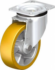 Blickle - 5" Diam x 1-9/16" Wide x 6-7/64" OAH Top Plate Mount Swivel Caster - Polyurethane-Elastomer Blickle Extrathane, 770 Lb Capacity, Ball Bearing, 3-15/16 x 3-3/8" Plate - Caliber Tooling