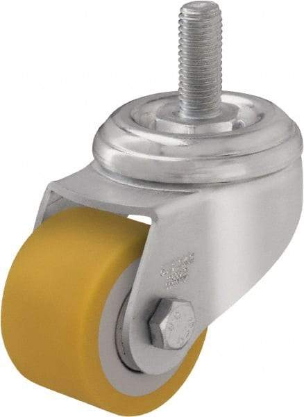 Blickle - 2" Diam x 1-19/64" Wide x 2-3/4" OAH Threaded Stem Mount Swivel Caster - Polyurethane-Elastomer Blickle Extrathane, 330 Lb Capacity, Ball Bearing, 1/2" Stem - Caliber Tooling