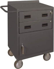 Durham - 1,200 Lb Capacity, 18" Wide x 24" Long x 39-3/4" High Mobile Cart - 1 Door, 2 Drawer, Steel, 2 Rigid/2 Swivel Casters - Caliber Tooling