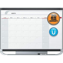 Quartet - 24" High x 36" Wide Magnetic Dry Erase Calendar - Fiberboard/Plastic Frame, Includes Dry-Erase Marker & Mounting Kit - Caliber Tooling