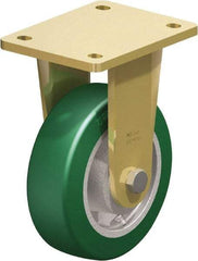 Blickle - 6" Diam x 1-31/32" Wide x 7-7/8" OAH Top Plate Mount Rigid Caster - Polyurethane-Elastomer Blickle Softhane, 1,210 Lb Capacity, Ball Bearing, 5-1/2 x 4-3/8" Plate - Caliber Tooling