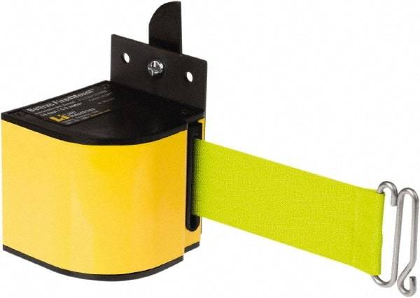 Lavi Industries - 3-1/2" High x 3-1/4" Long x 3-1/4" Wide Retractable Barrier Belt - Aluminum, Powdercoat Finish, Yellow, Use with Upright - Caliber Tooling