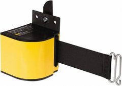 Lavi Industries - 3-1/2" High x 3-1/4" Long x 3-1/4" Wide Retractable Barrier Belt - Aluminum, Powdercoat Finish, Yellow, Use with Upright - Caliber Tooling