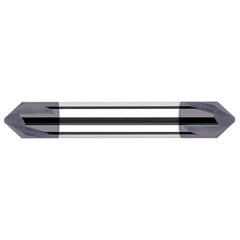 Harvey Tool - 1/2" Diam 60°/120° 4-Flute Double End Solid Carbide Chamfer Mill - Exact Industrial Supply