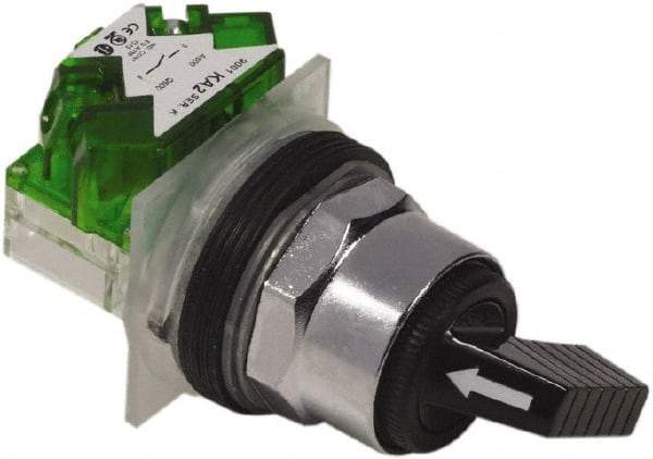 Schneider Electric - 1.18 Inch Mount Hole, 2 Position, Knob and Pushbutton Operated, Selector Switch - Black, Maintained (MA), Weatherproof and Dust and Oil Resistant - Caliber Tooling